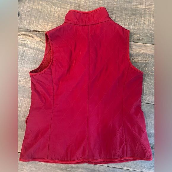 Talbots Petites Red Quilted Fleece Vest Size Small EUC - Picture 5 of 5